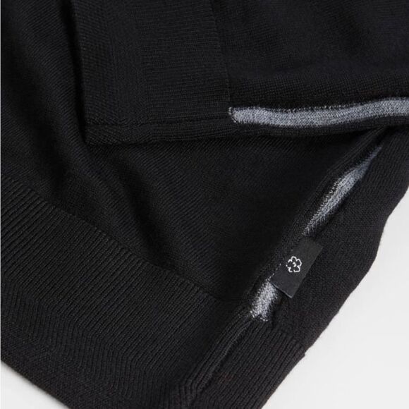 ✨ NWT Ted Baker London Merino Wool Half-Zip Sweater XL Black/Grey - Picture 8 of 13